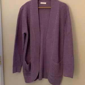 Lavender Open-Front Cardigan by [Brand]